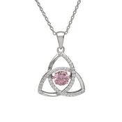 Sterling silver Dancing birthstone pendant Oct (Pink cz) image