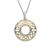Silver Golden plated Open Celtic Round Pendant