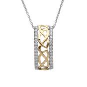 Silver Golden plated Celtic Pendant With Cz