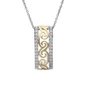 Silver Golden plated Celtic Pendant With Cz image