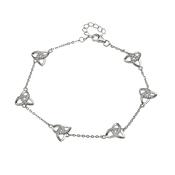 Silver CZ Trinity chain bracelet image