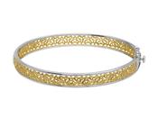 Silver two tone trinity bangle image