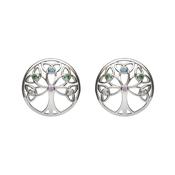 Sterling silver circular Tree Of Life CZ image