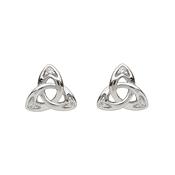 Silver CZ trinity stud earrings image