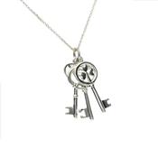 Silver Claddagh/Shamrock/Trinity triple Key of Ireland SML Lilac box