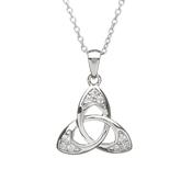 Silver CZ trinity pendant image