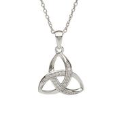 Silver CZ trinity pendant image