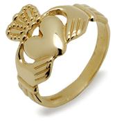 10CT Y/Gold Man Traditional Claddagh ring