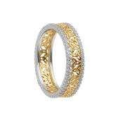 Silver CZ two tone trinity eternity band image