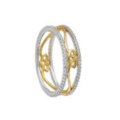 Silver CZ two tone love knot eternity band four knots image