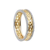 Silver CZ two tone love knot eternity band image