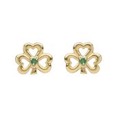 Open Shamrock Emerald Set Stud earrings 11mmx9mm image