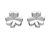 10CT White Gold SML Solid Shamrock Stud E/R BXD image