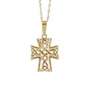 10ct yellow open celtic cross
