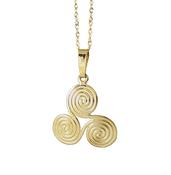 10ct yellow gold newgrange spiral pendant image
