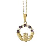 10ct Claddagh Pendant with Amy cz &amp;amp; Cz stones image