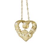 10CT Y/Gold Spiral Claddagh pendant large image