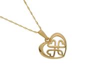 10CT  Y/Gold open Shamrock in heart pendant