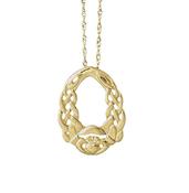 10CT Y/Gold "Nua" Claddagh pendant 18 chain