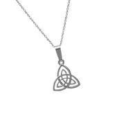 10CT white gold Trinity Knot pendant 18" chain