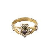 10CT Y/Gold Amethyst Claddagh ring