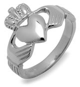10CT W/Gold Gents Heavy traditional Claddagh ring 15mm image
