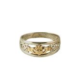 10CT White Two tone with yellow Claddagh ring BXD