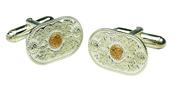 Arda Silver (20MM) Cuff links &amp;amp; 14CT Boss