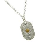 Arda Silver (30MM) Pendant &amp;amp; 14CT Boss 24" Curb chain