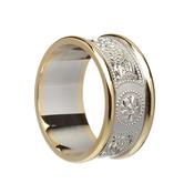 Silver Gents 10 MM Wedding band White Arda - 10CT Heavy Rims