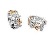Silver Earrings with CZ shamrocks and rose gold plated trinity knots