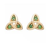 9ct Emerald Trinity Stud Earrings image