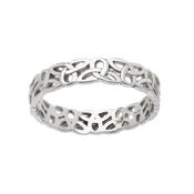 9ct White Gold Open Trinity Knot Band image