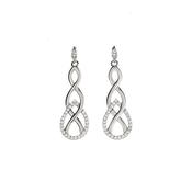 Silver Celtic Knot and Cubic Zarconia Drop Earrings image