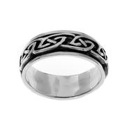 Silver Oxidised Celtic Spin Band