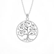 silver tree of life with cubic zarconia