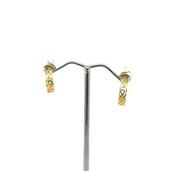 Sterling Silver 14ct Gold Plated Small Celtic Knot Half Moon Earring image