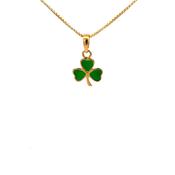 Sterling Silver 14ct Gold Plated Small Shamrock Necklace