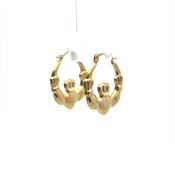 9ct Yellow Gold Claddagh Hoops image