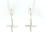 Sterling Silver St Bridget Cross Drop Earrings image