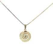 14ct Gold Plated Medium White Swirl Necklace