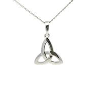 9ct White Gold Small Trinity Necklace