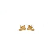 14ct Gold Small Harp Stud Earrings