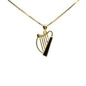 Gold Plated Connemara Harp Necklace