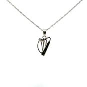 Sterling Silver Connemara Harp Necklace