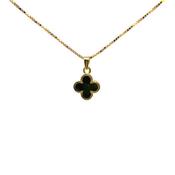 Gold Plated Connemara Marble Four Leaf Clover Necklace