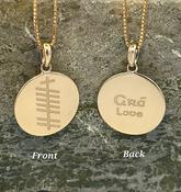 Gold Plated Ogham Grá Necklace