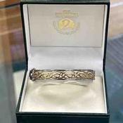 Sterling Silver  and 14ct Gold Plated Celtic Design Bangle image