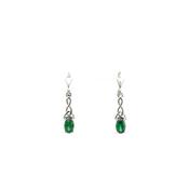 Sterling Silver Celtic Green Drop Earrings image