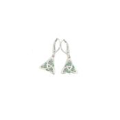 Sterling Silver Celtic Green Crystal Drop Earring image